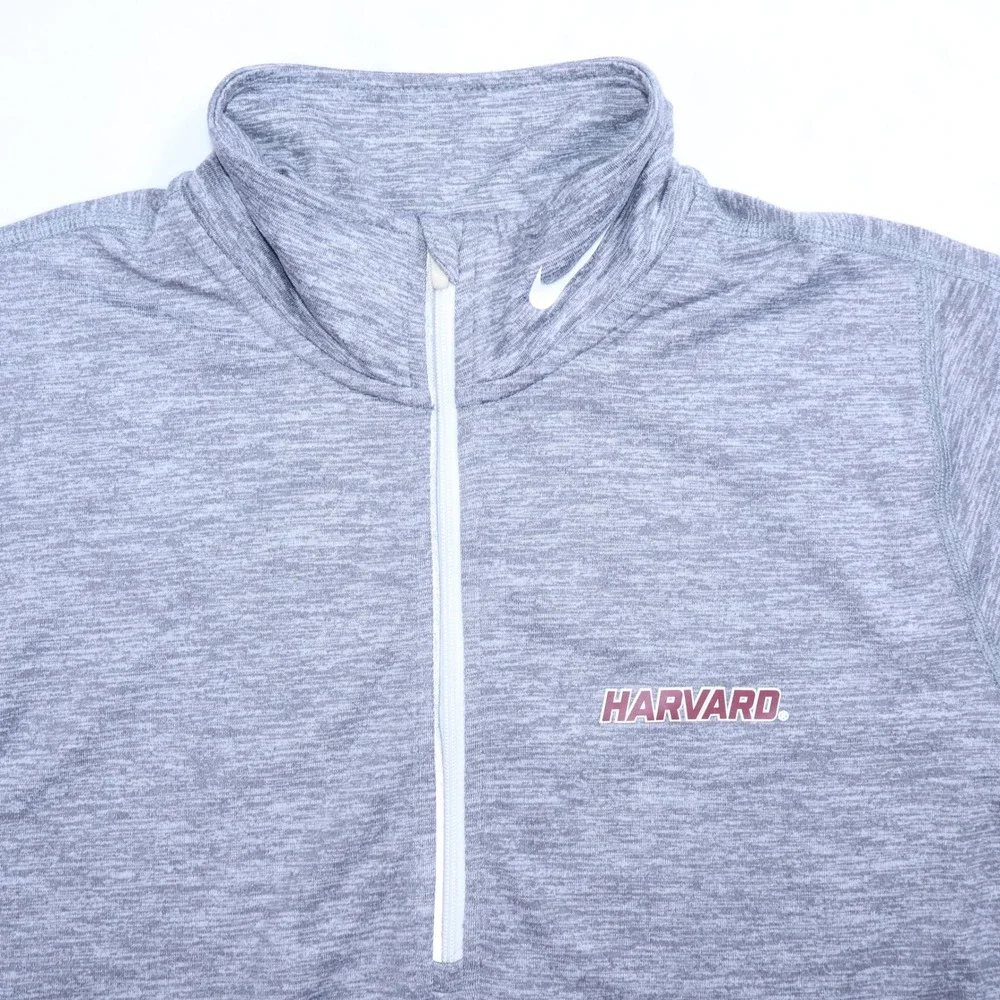 Nike Dri-FIT Harvard Heathered Grey‎ Half Zip Pullover Womens Small Thumbholes